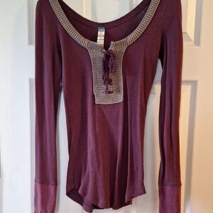 Women's Free People Purple Long Sleeve Top Size M